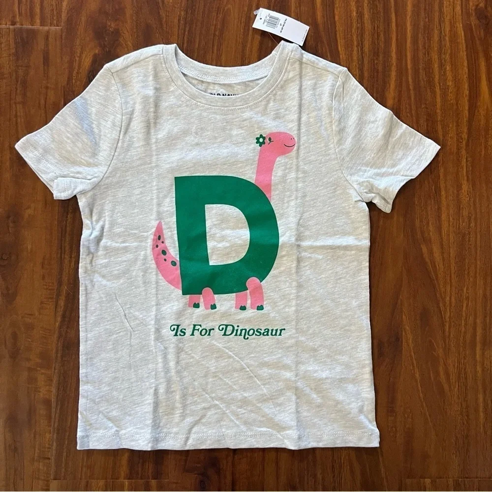 Old Navy Gray Short Sleeve Dinosaur Girls Graphic T-shirt size 6T